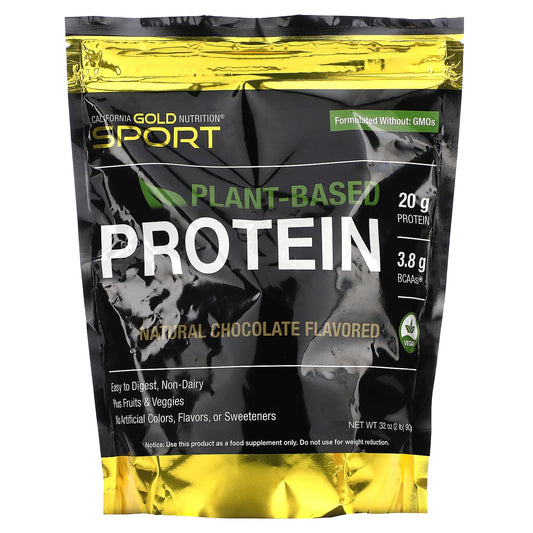 California Gold Nutrition-SPORT - Plant-Based Protein-Chocolate-2 lb Pouch