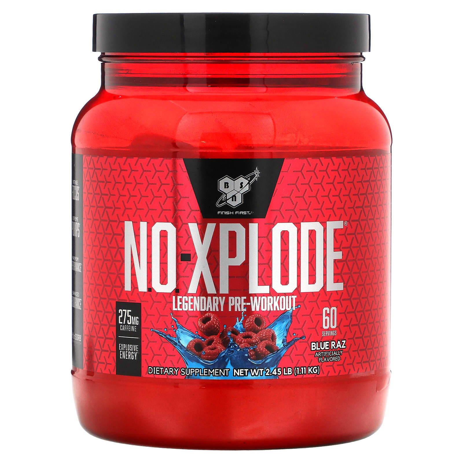 BSN-N.O.-Xplode-Legendary Pre-Workout-Blue Raz-2.45 lb (1.11 kg)