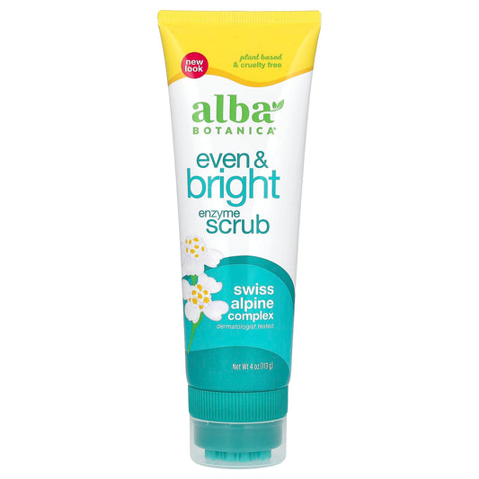 Alba Botanica-Even & Bright Enzyme Scrub-Swiss Alpine Complex-4 oz (113 g)