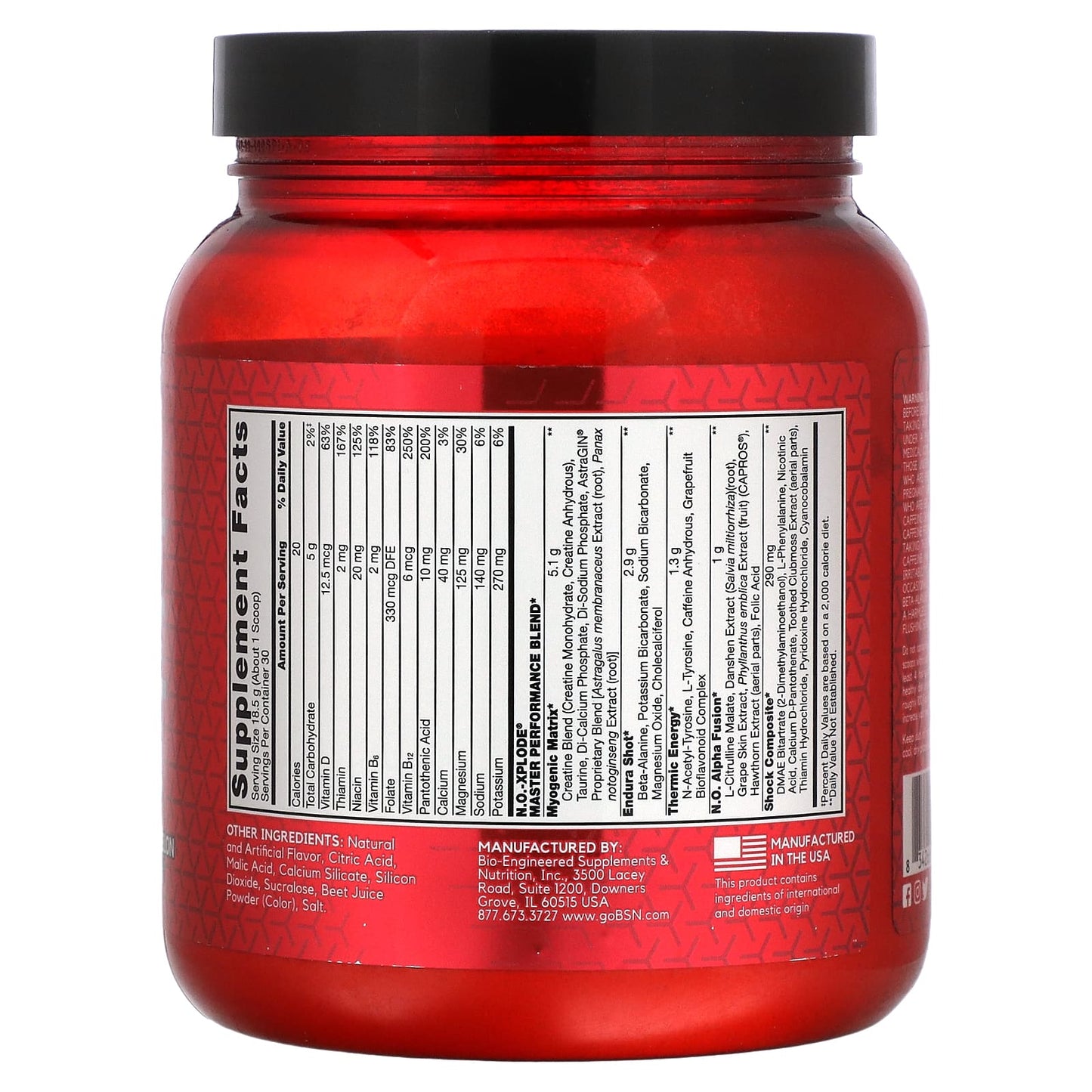 BSN, N.O.-Xplode, Legendary Pre-Workout, Watermelon, 1.22 lb (555 g)