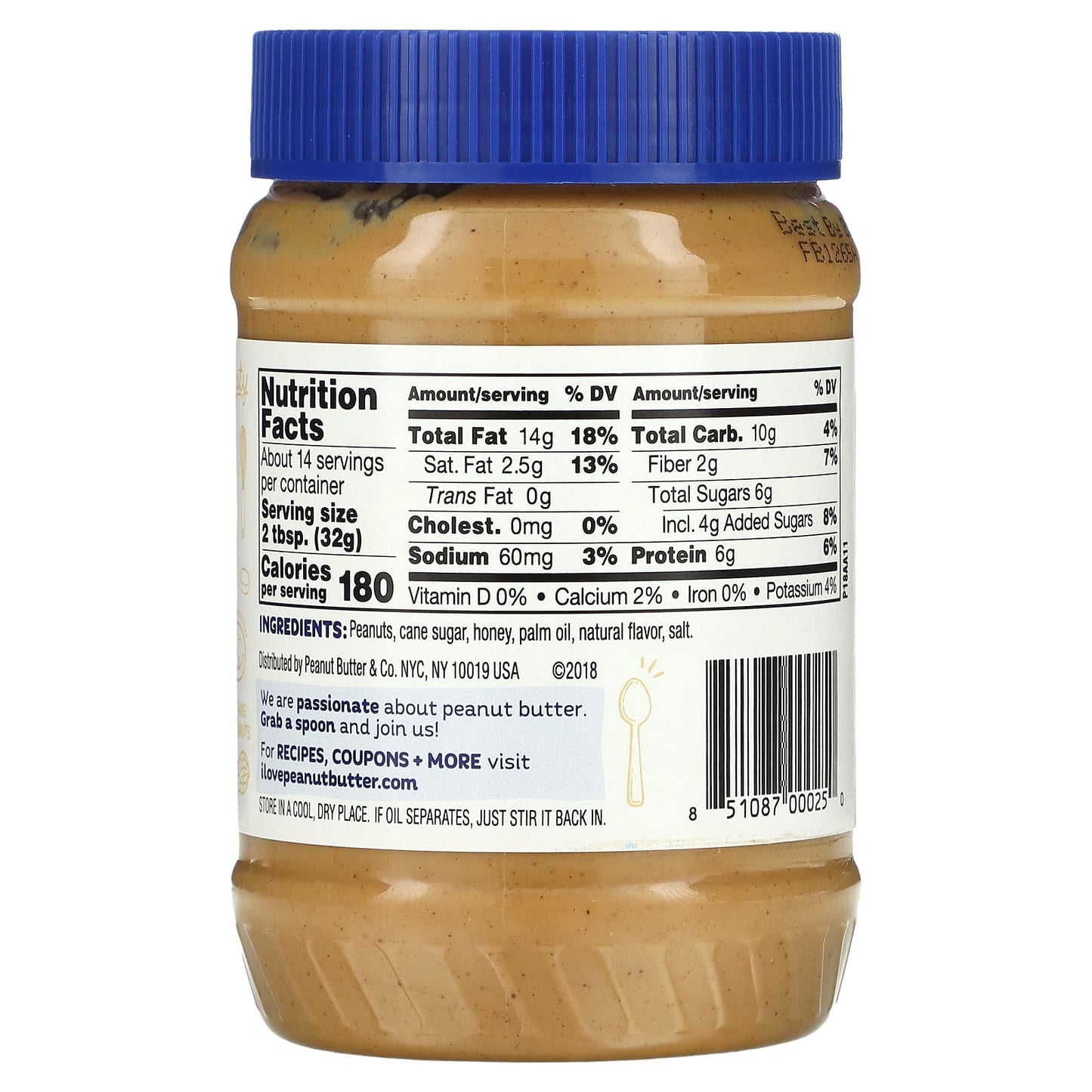 Peanut Butter & Co., Peanut Butter Spread, The Bee's Knees, 16 oz (454 g)