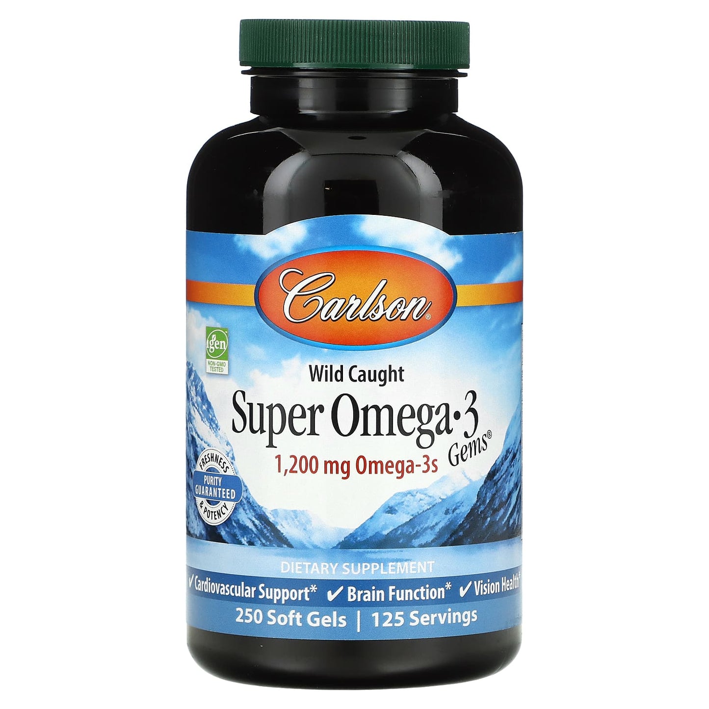 Carlson-Wild Caught Super Omega-3 Gems-1,200 mg-250 Soft Gels (600 mg per Soft Gel)