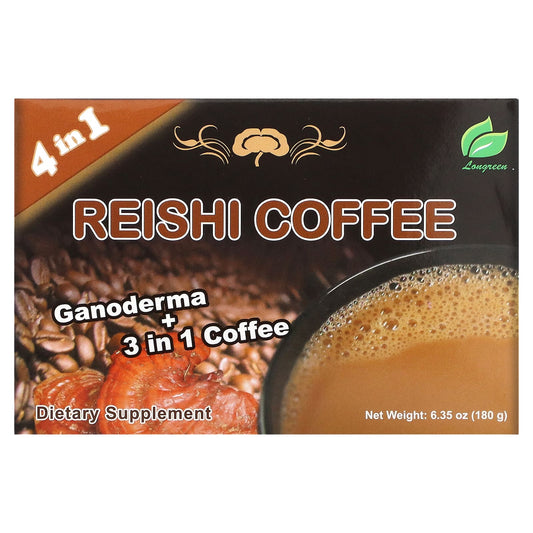 Longreen-4 in 1 Reishi Coffee-10 Sachets-6.35 oz (180 g)