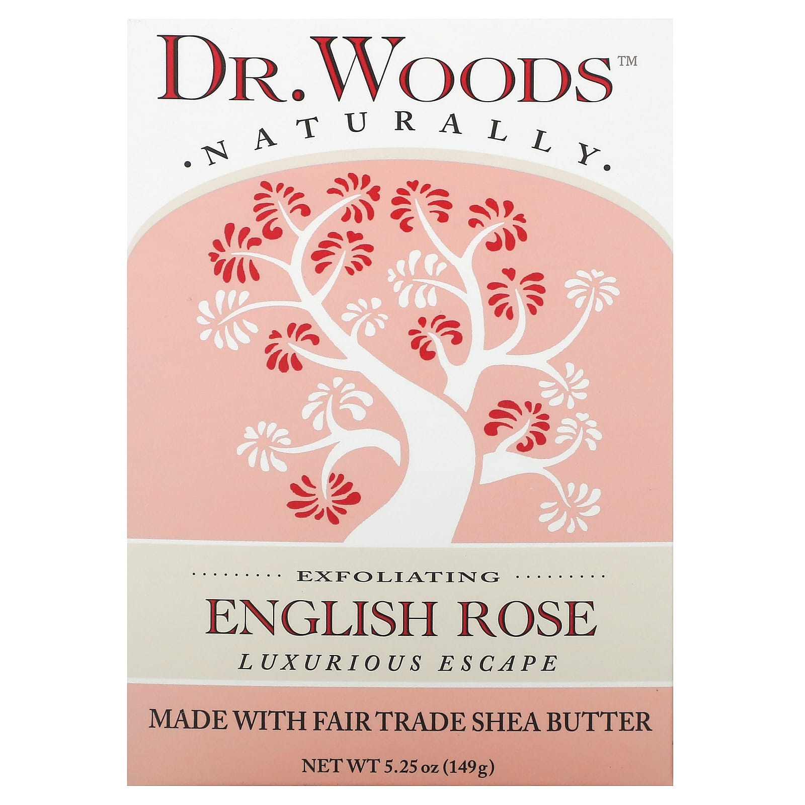 Dr. Woods-Exfoliating Bar Soap-English Rose -5.25 oz (149 g)