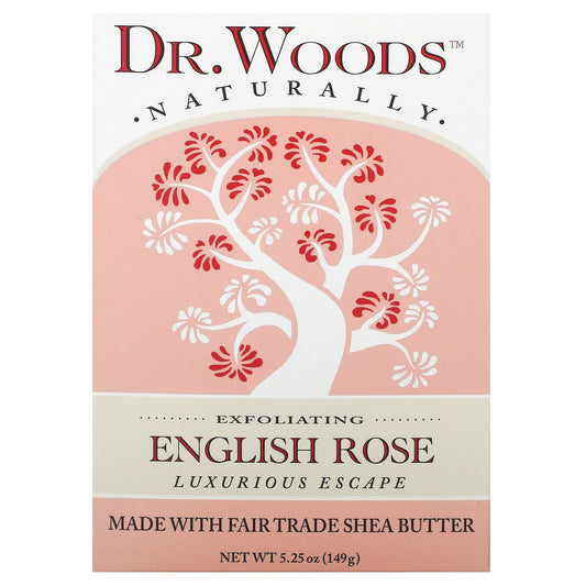 Dr. Woods-Exfoliating Bar Soap-English Rose -5.25 oz (149 g)