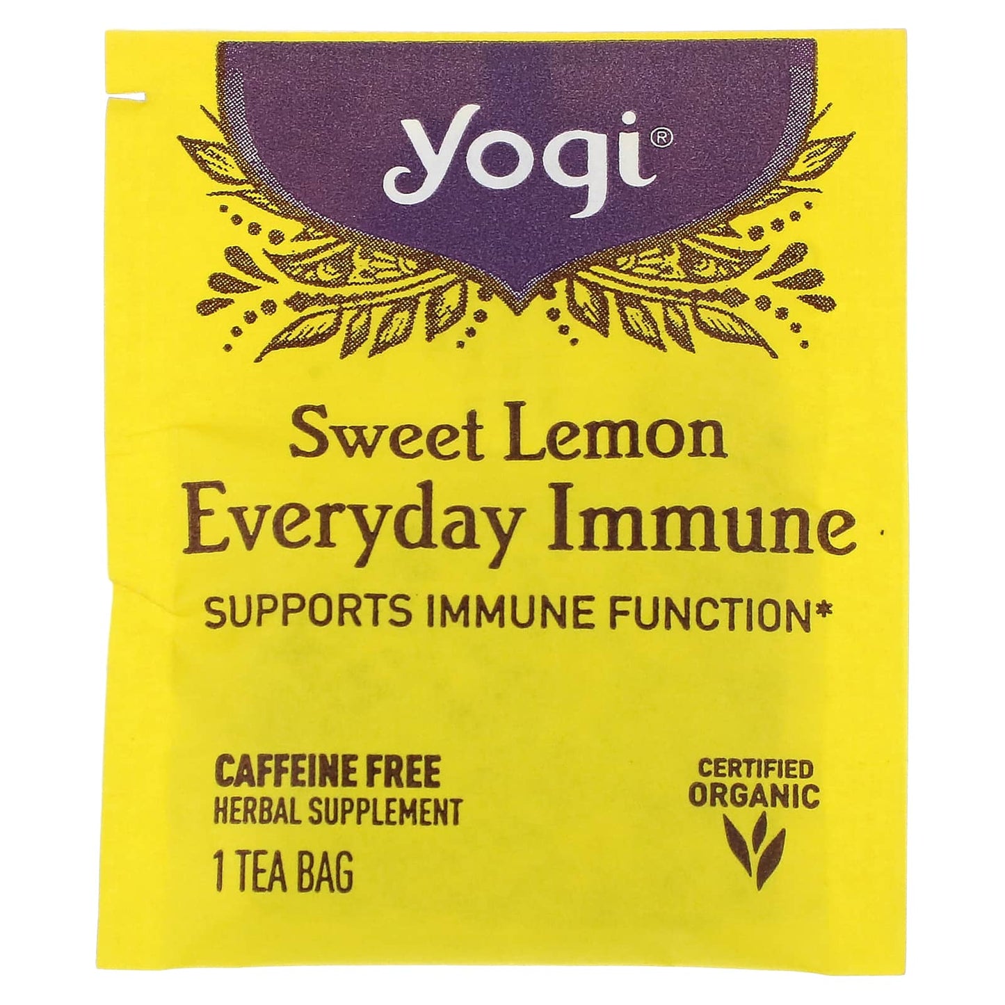 Yogi Tea, Sweet Lemon Everyday Immune, Caffeine Free, 16 Tea Bags, 1.12 oz (32 g) Each