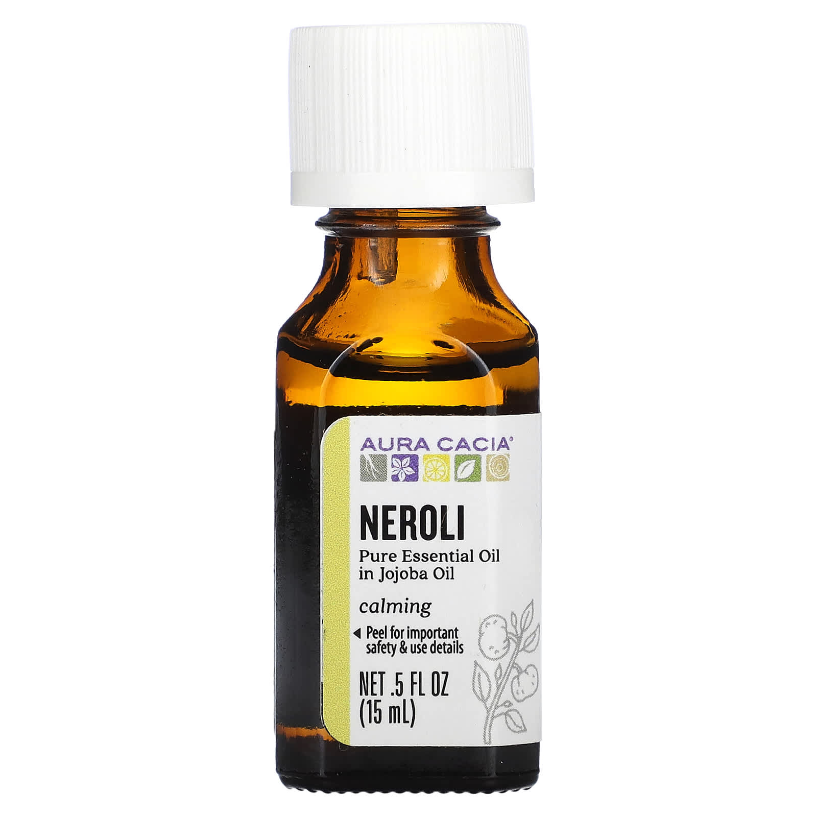 Aura Cacia-Pure Essential Oil In Jojoba Oil-Neroli-0.5 fl oz (15 ml)