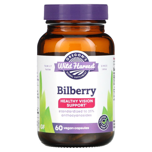 Oregon's Wild Harvest-Bilberry-Healthy Vision Support-60 Vegan Capsules