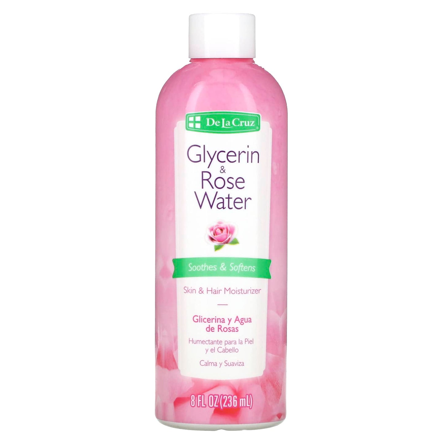 De La Cruz-Glycerin & Rose Water-Skin & Hair Moisturizer-8 fl oz (236 ml)