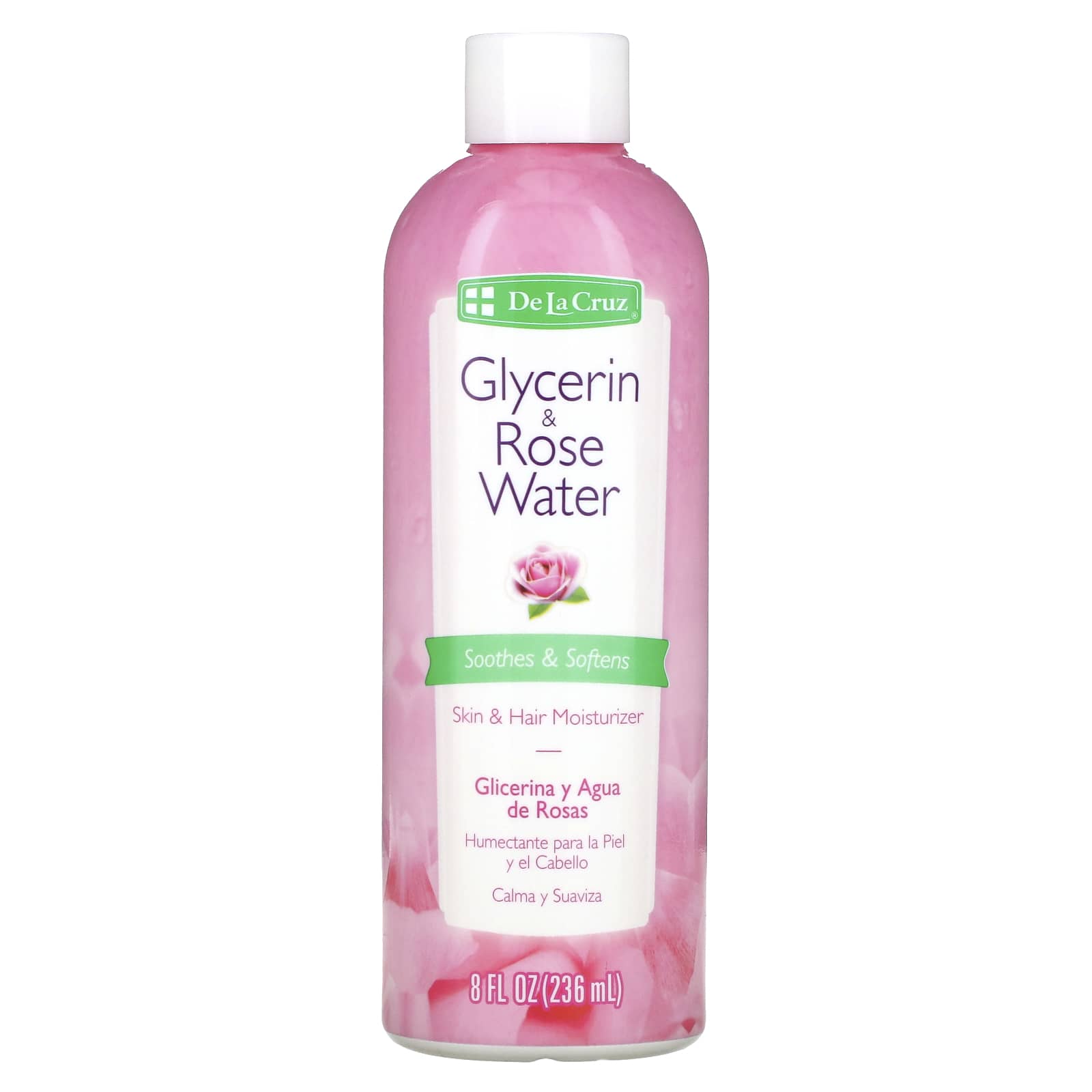 De La Cruz-Glycerin & Rose Water-Skin & Hair Moisturizer-8 fl oz (236 ml)