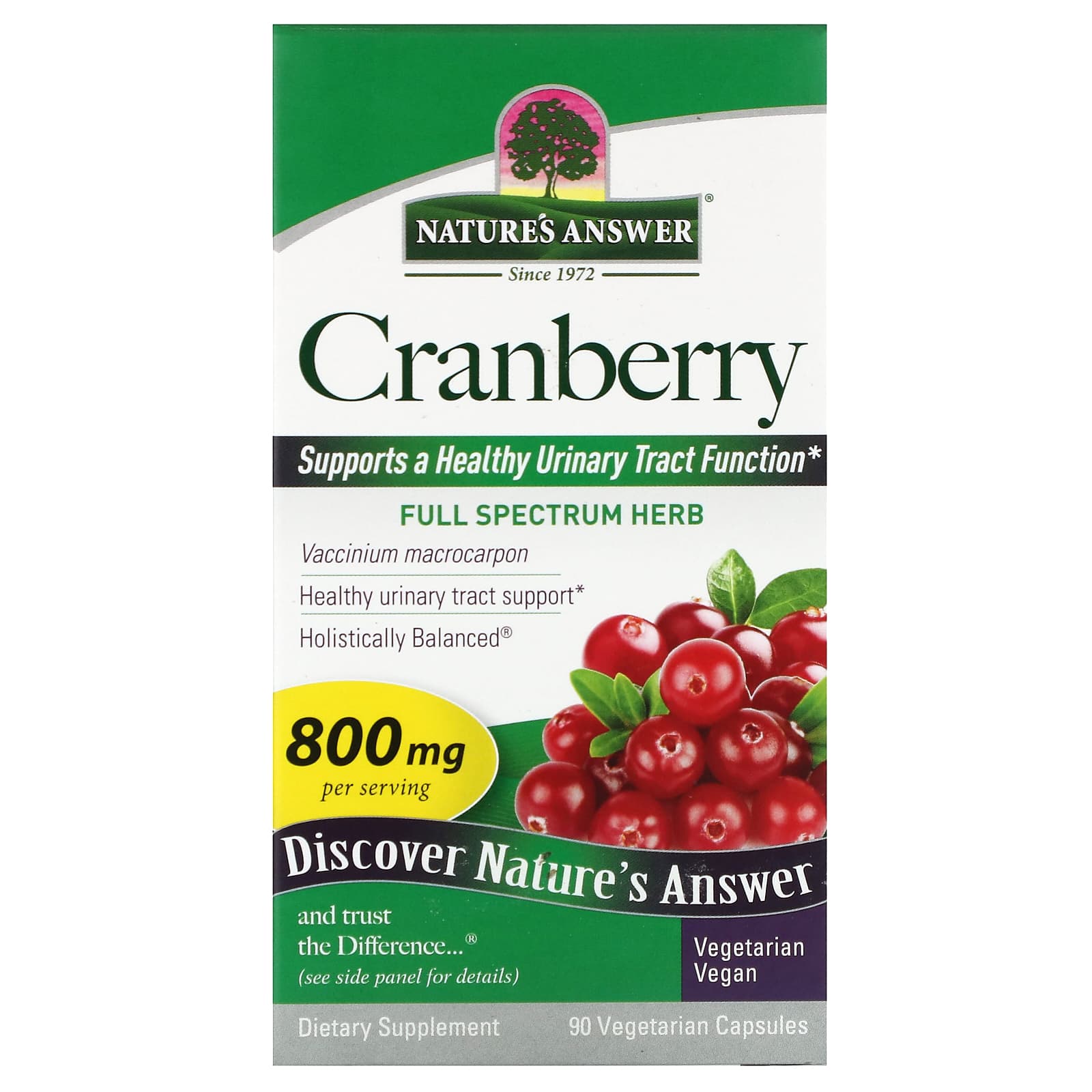 Nature's Answer-Cranberry-800 mg-90 Vegetarian Capsules (400 mg per Capsule)