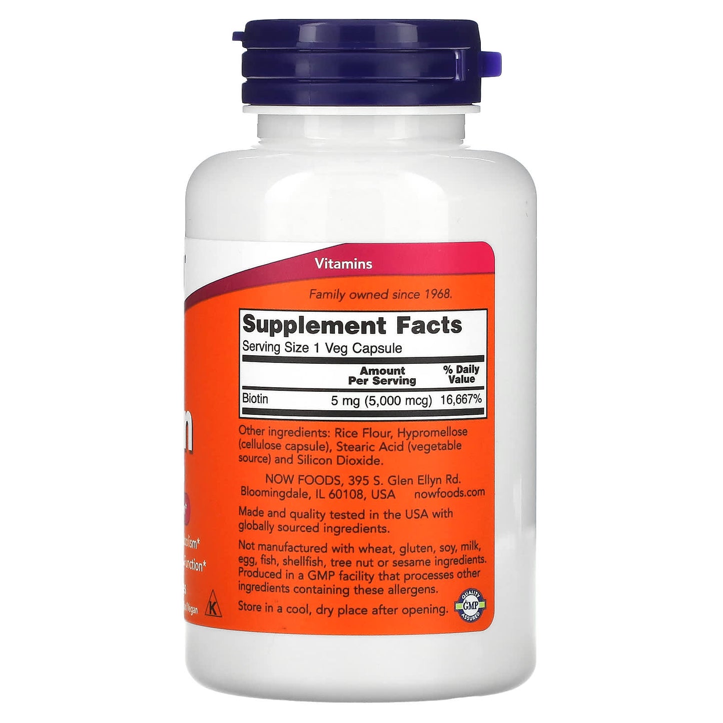 NOW Foods, Biotin, 5,000 mcg, 120 Veg Capsules