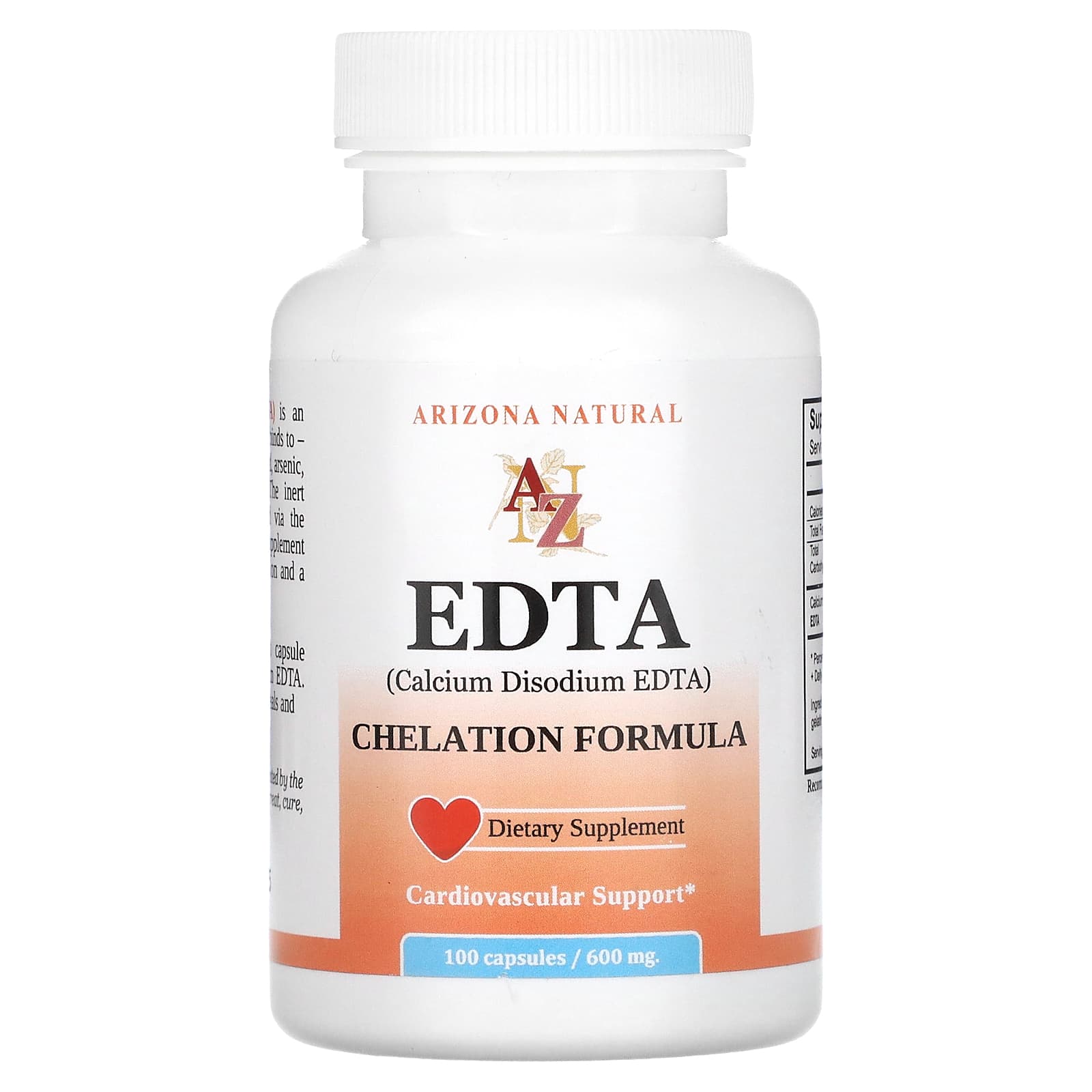 Arizona Natural-EDTA-600 mg-100 Capsules