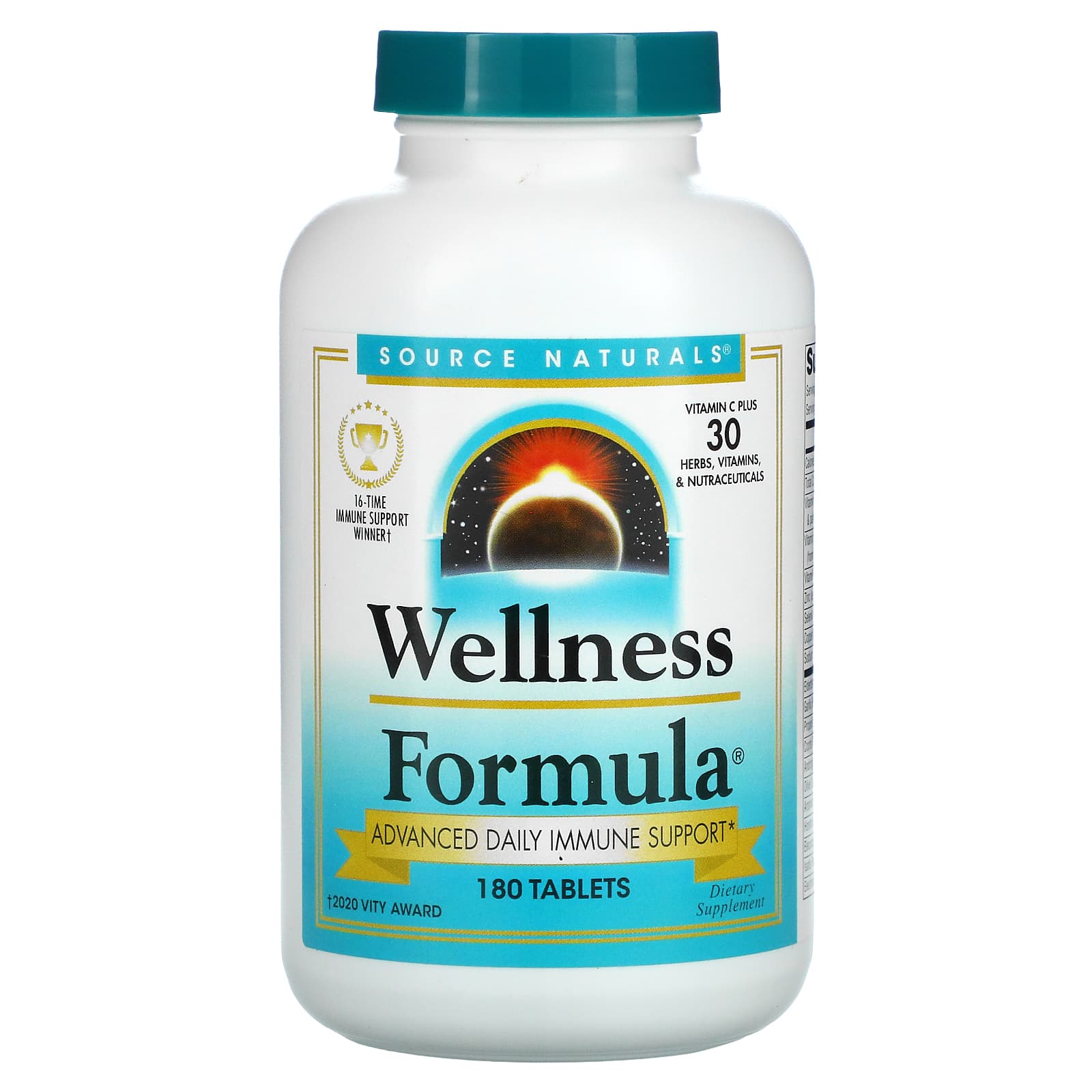 Source Naturals-Wellness Formula-Advance Daily Immune Support-180 Tablets