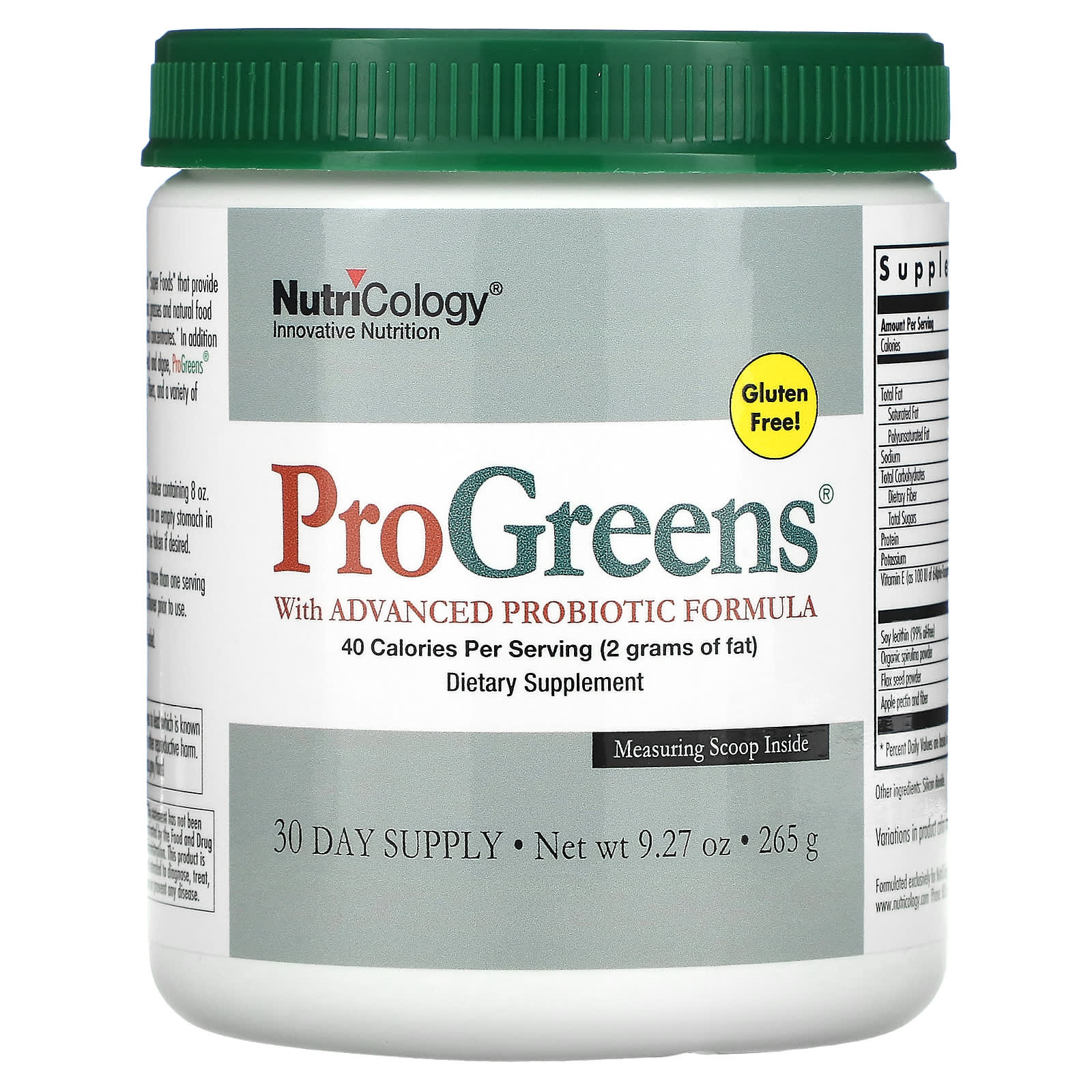 Nutricology-ProGreens with Advanced Probiotic Formula-9.27 oz (265 g)