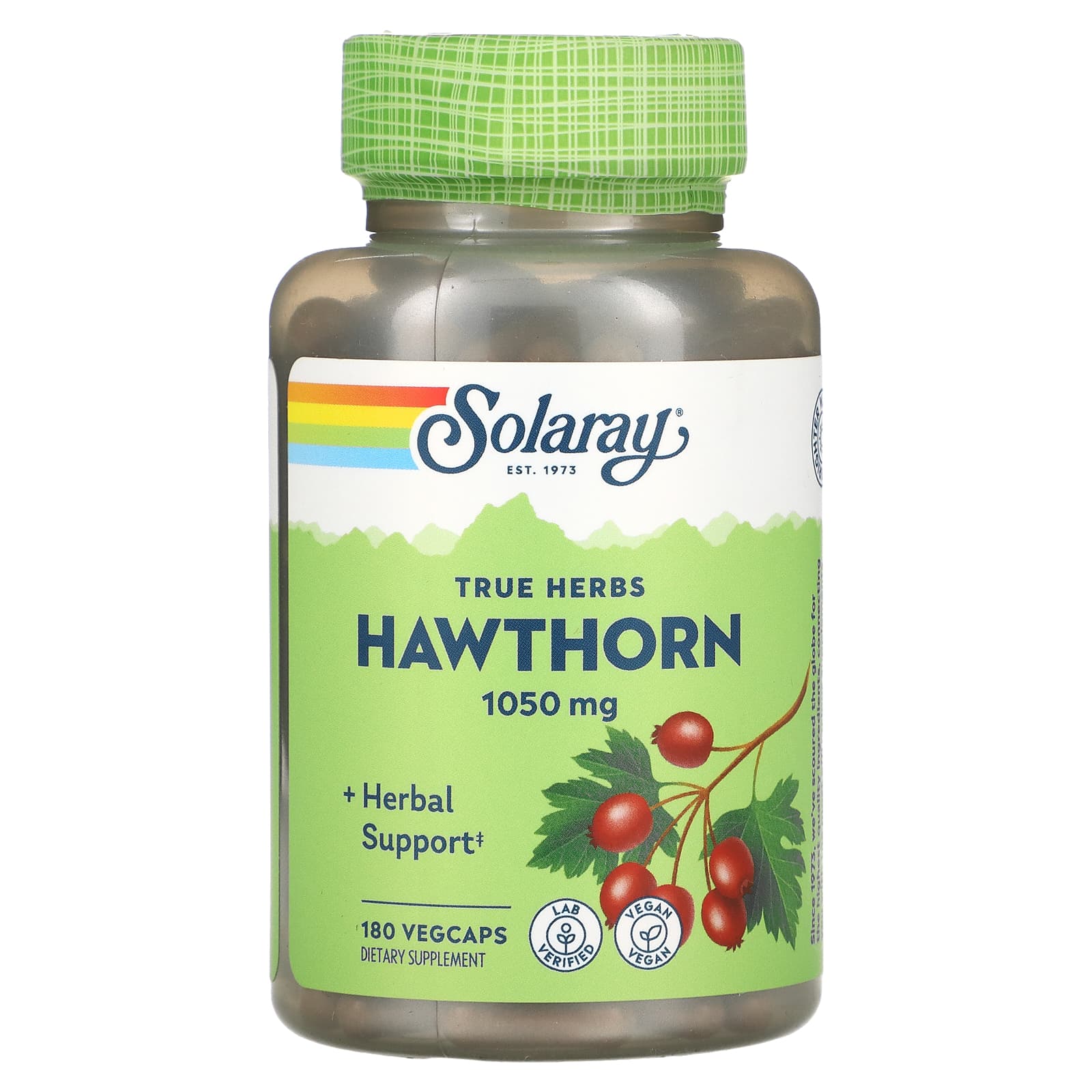 Solaray-Hawthorn-1,050 mg-180 VegCaps (525 mg per Capsule)