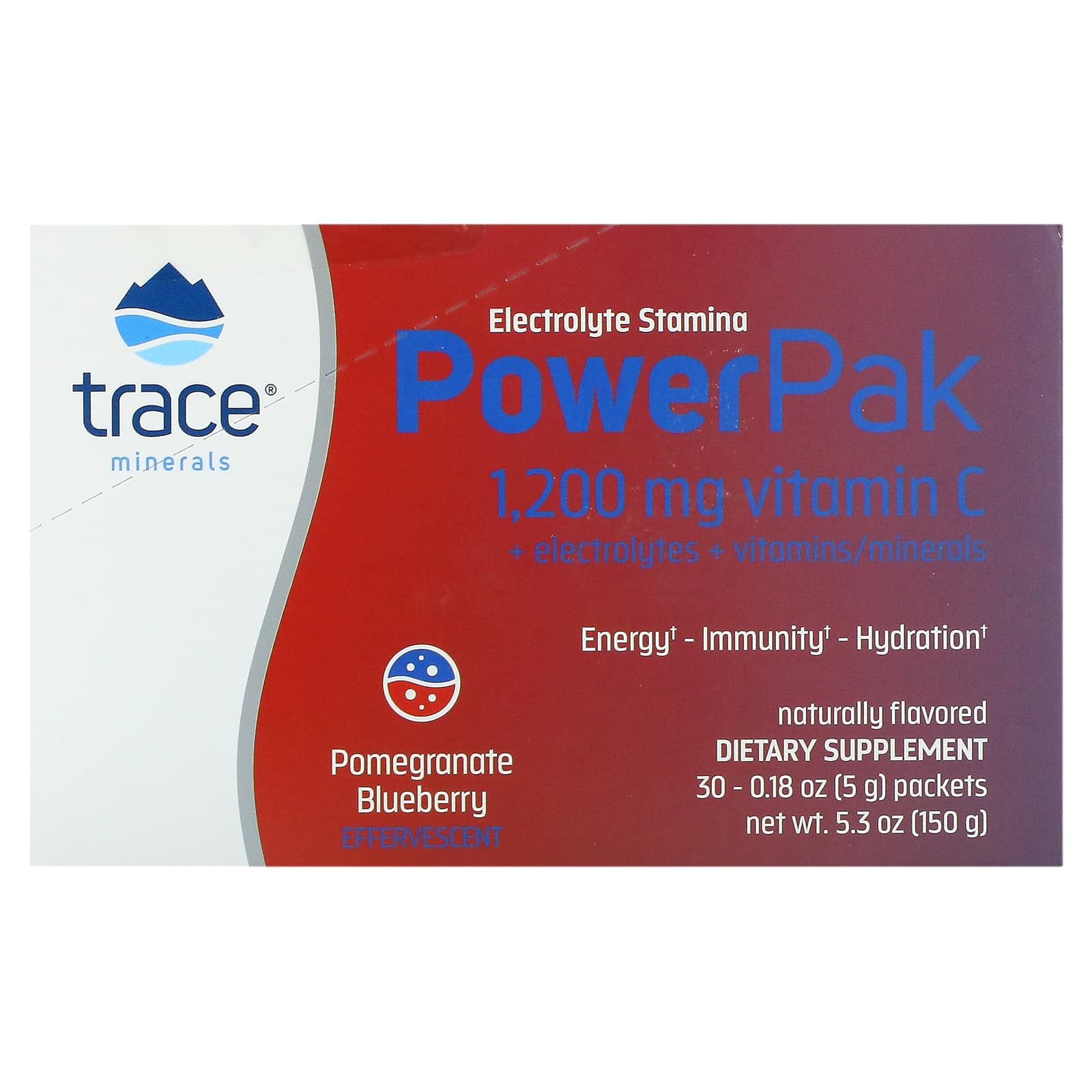 Trace Minerals ®-Electrolyte Stamina PowerPak-Pomegranate Blueberry-30 Packets-0.18 oz (5 g) Each