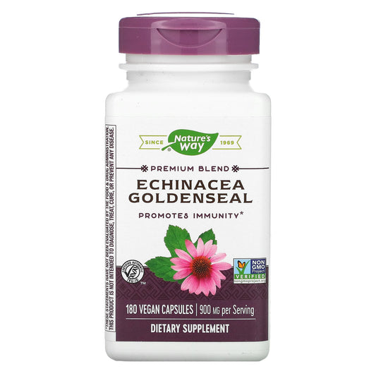 Nature's Way-Echinacea Goldenseal-900 mg-180 Vegan Capsules (450 mg per Capsule)