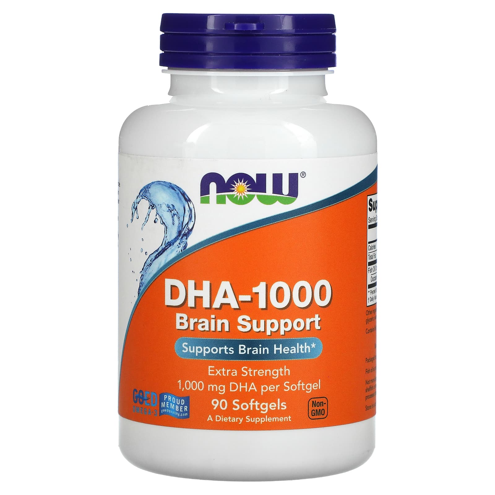 NOW Foods-DHA-1000 Brain Support-Extra Strength-1,000 mg-90 Softgels