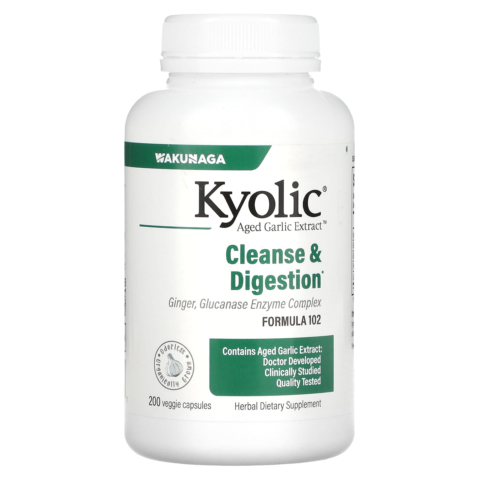 Kyolic-Aged Garlic Extract-Cleanse & Digestion-Formula 102-200 Veggie Capsules