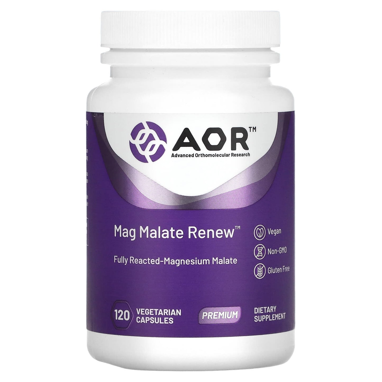 Advanced Orthomolecular Research AOR-Mag Malate Renew-120 Vegetarian Capsules