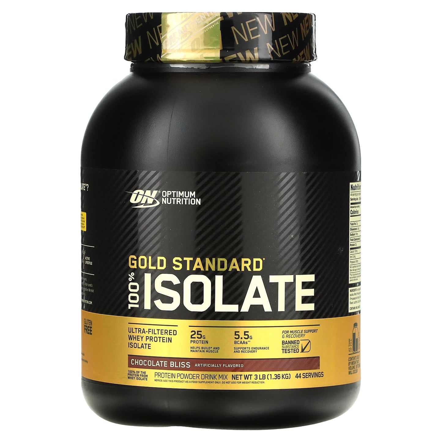 Optimum Nutrition-Gold Standard 100% Isolate-Chocolate Bliss-3 lb (1.36 kg)