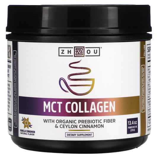 Zhou Nutrition-MCT Collagen-Vanilla Cinnamon-13.4 oz (379 g)