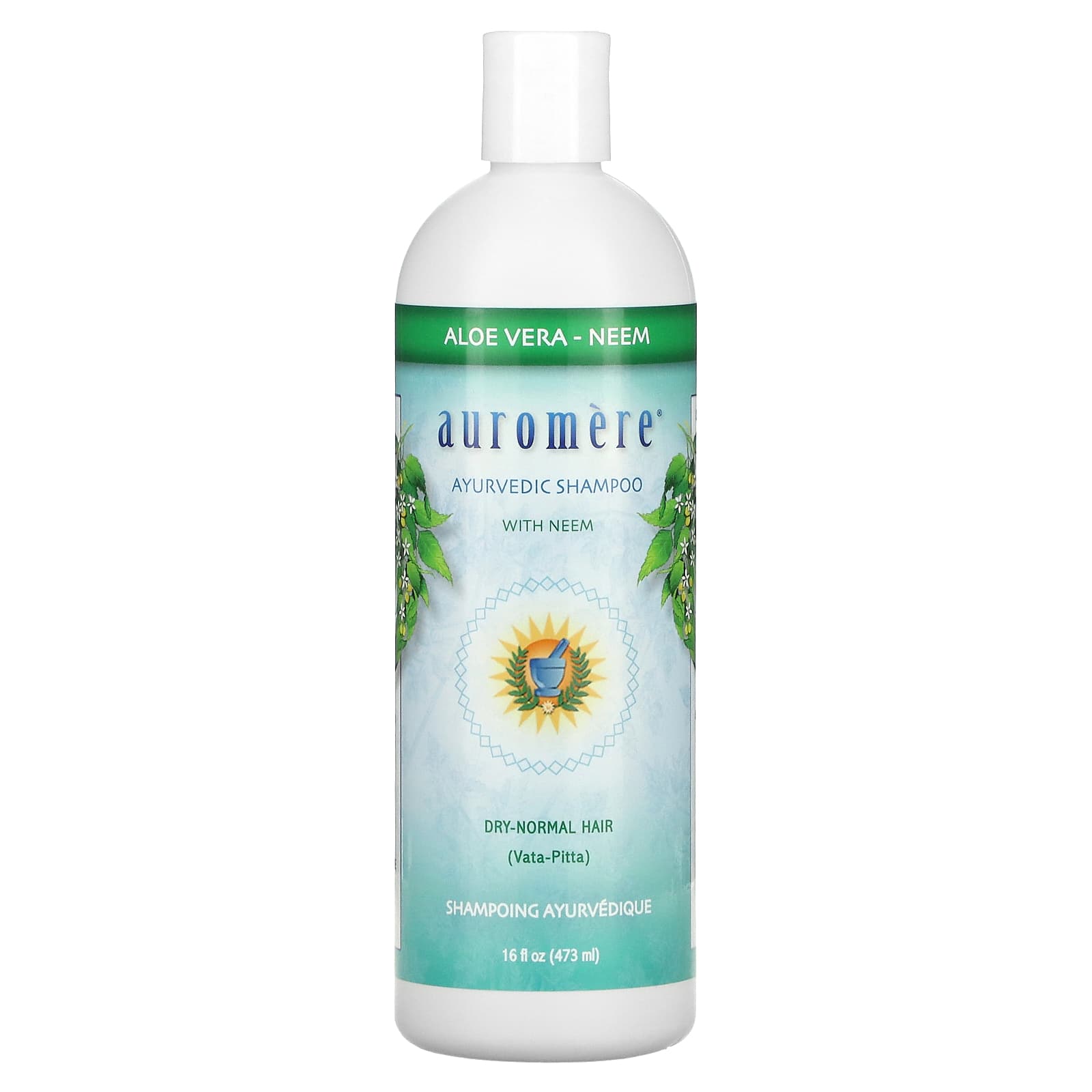 Auromere-Ayurvedic Shampoo with Neem-Aloe Vera-16 fl oz (473 ml)