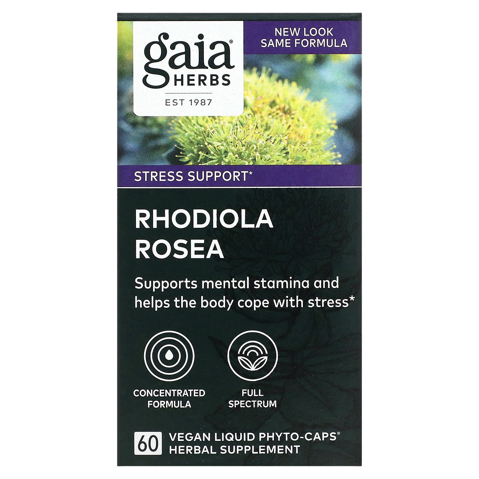 Gaia Herbs-Rhodiola Rosea-60 Vegan Liquid Phyto-Caps