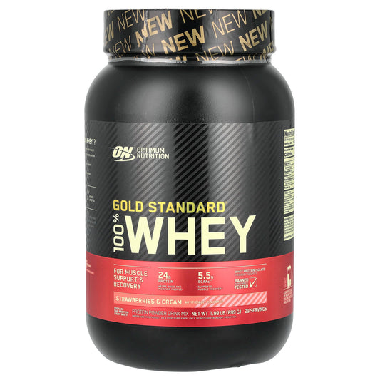 Optimum Nutrition-Gold Standard 100% Whey-Strawberries & Cream-1.98 lbs (899 g)