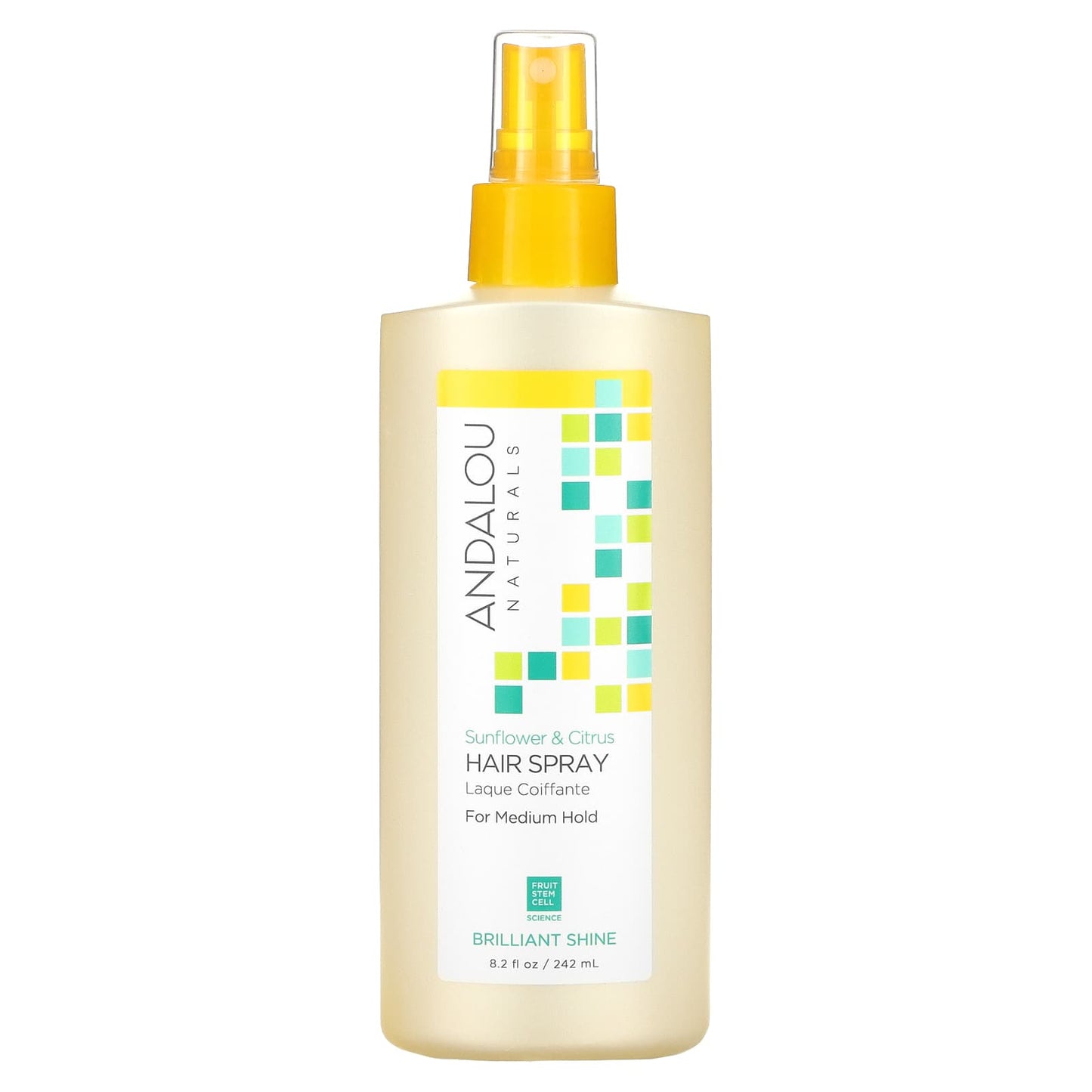 Andalou Naturals-Hair Spray-Brilliant Shine-For Medium Hold-Sunflower & Citrus -8.2 fl oz (242 ml)