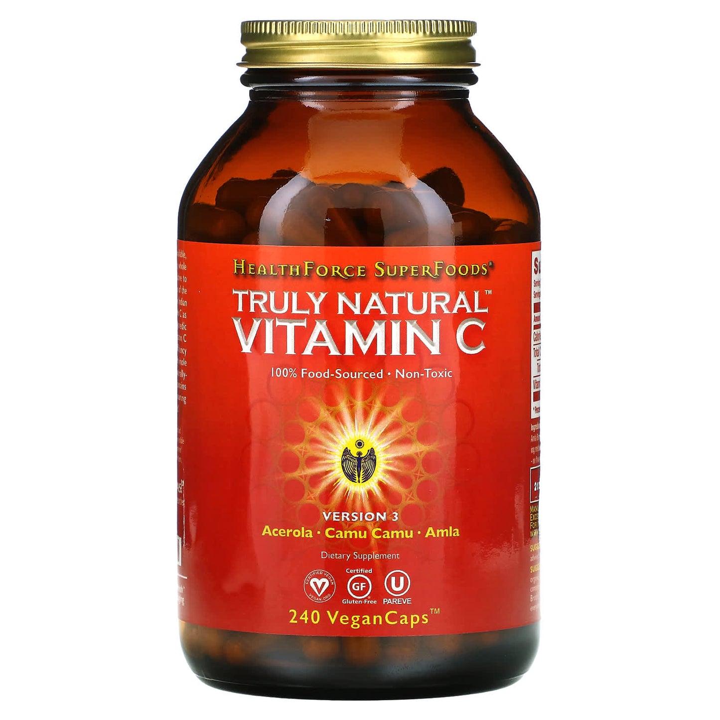 HealthForce Superfoods-Truly Natural Vitamin C-Version 3-240 Vegan Caps