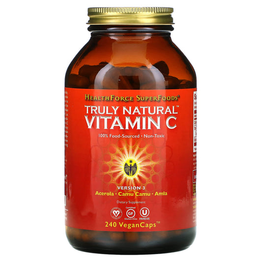 HealthForce Superfoods-Truly Natural Vitamin C-Version 3-240 Vegan Caps