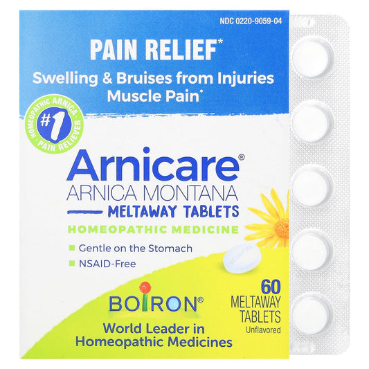 Boiron-Arnicare-Arnica Montana Meltaway Tablets-Unflavored-60 Meltaway Tablets