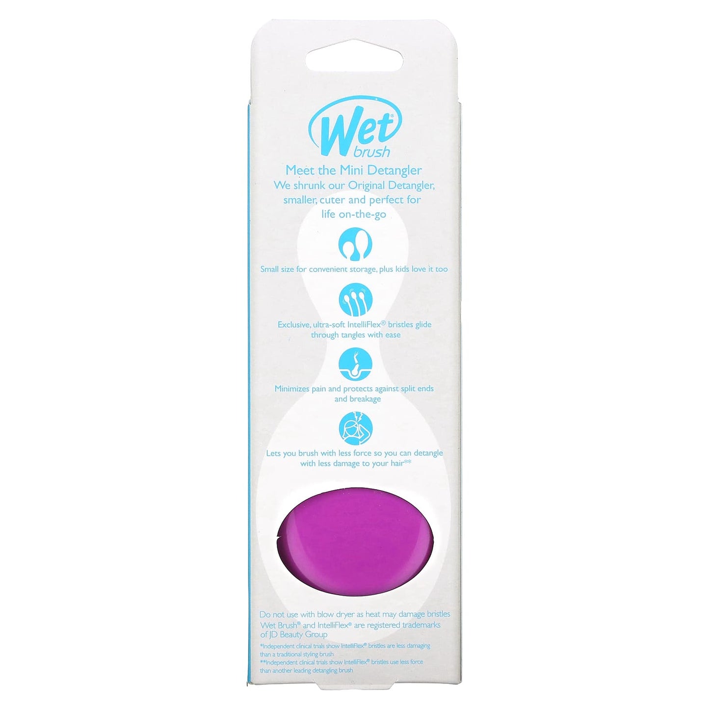 Wet Brush, Mini Detangler Brush, Purple, 1 Brush