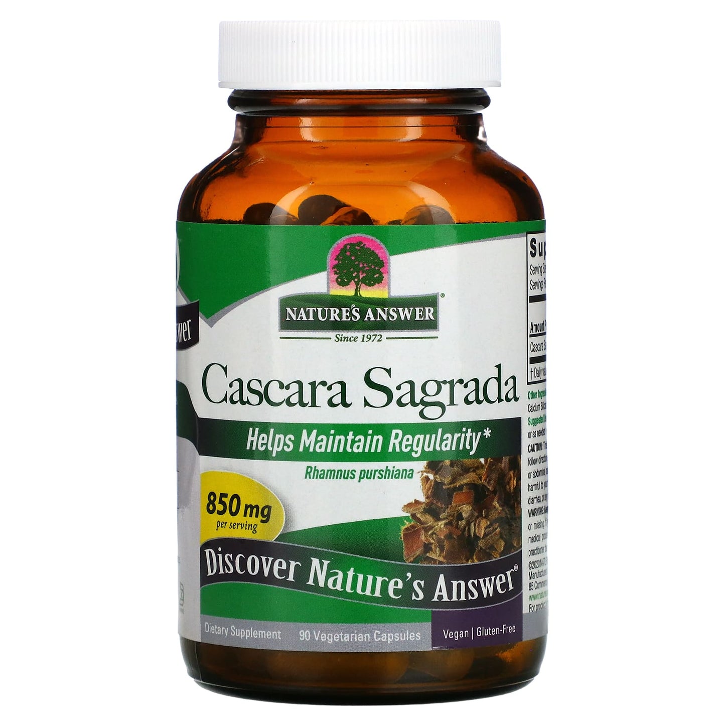 Nature's Answer, Cascara Sagrada, 850 mg, 90 Vegetarian Capsules (425 mg per Capsule)