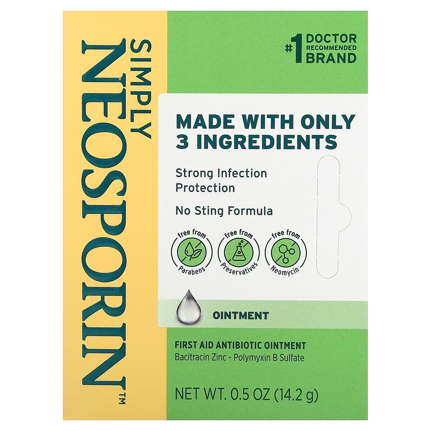 Neosporin, Simply, First Aid Antibiotic Ointment, 0.5 oz (14.2 g)