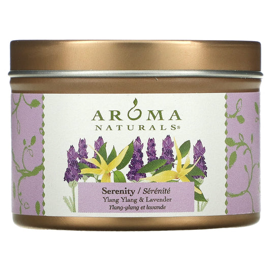 Aroma Naturals-Soy VegePure-Travel Candle-Serenity-Ylang Ylang & Lavender-2.8 oz (79.38 g)