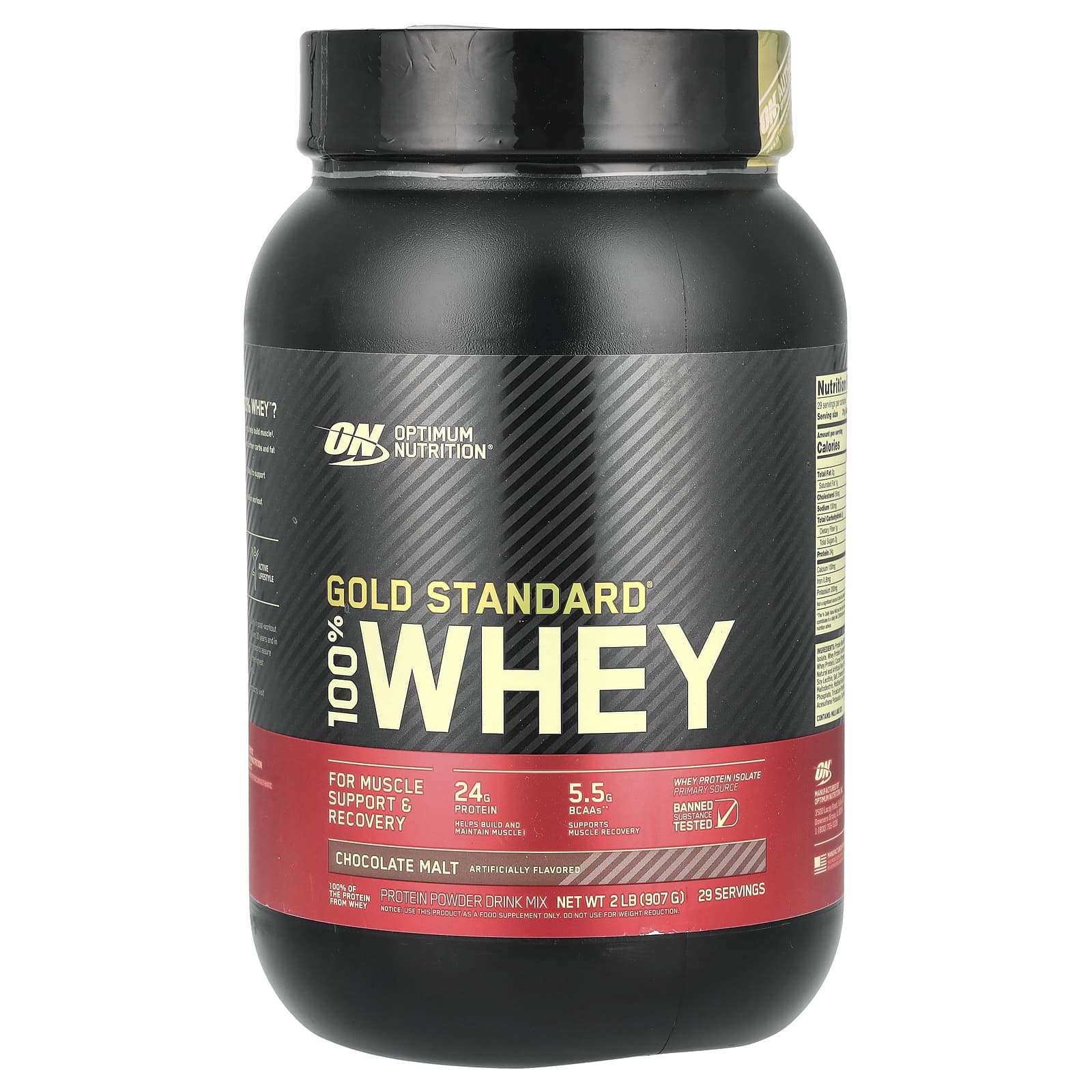 Optimum Nutrition-Gold Standard 100% Whey-Chocolate Malt-2 lb (907 g)