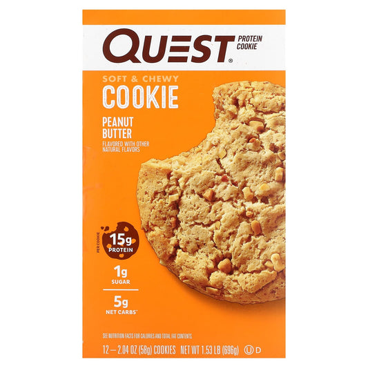 Quest Nutrition-Protein Cookie-Peanut Butter-12 Pack-2.04 oz (58 g) Each