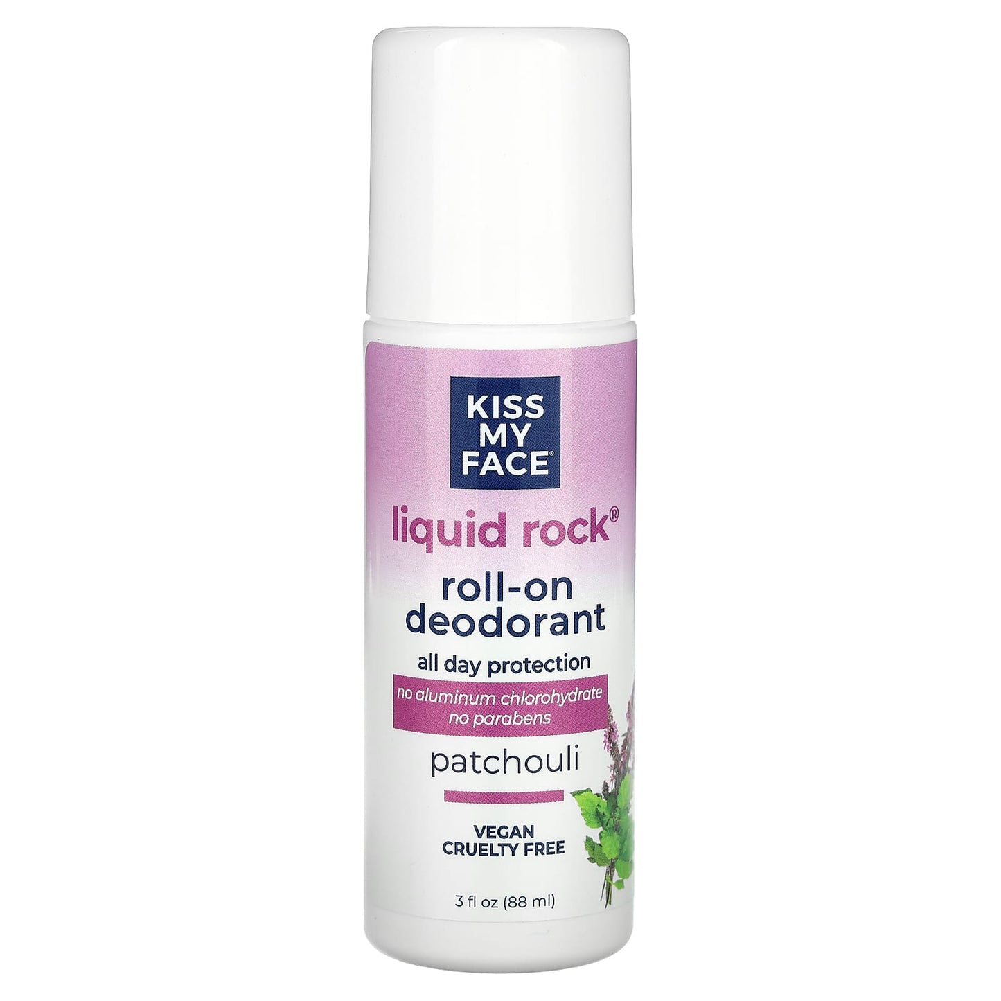 Kiss My Face-Liquid Rock Roll-On Deodorant-Patchouli-3 fl oz (88 ml)