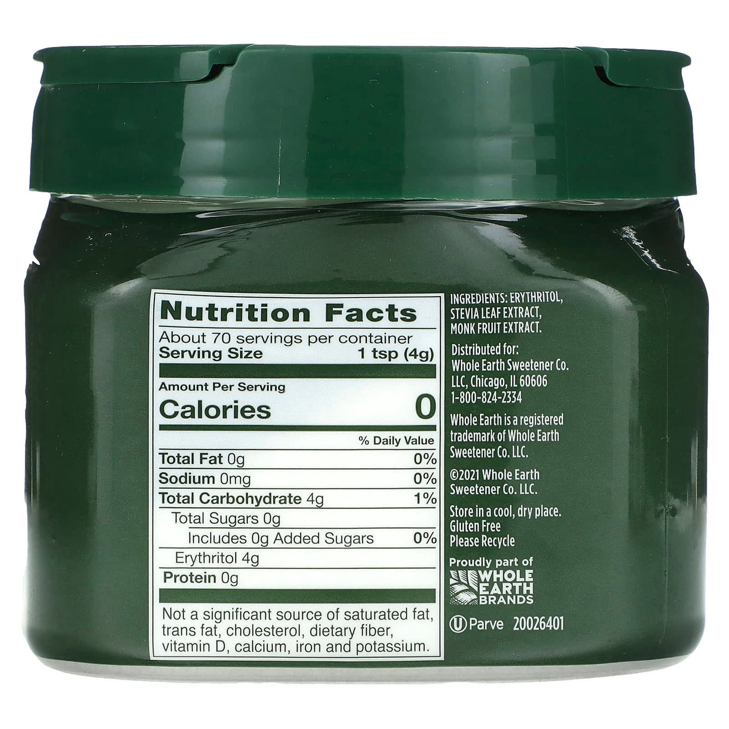 Whole Earth, Stevia Leaf & Monk Fruit with Erythritol, 9.8 oz (280 g)