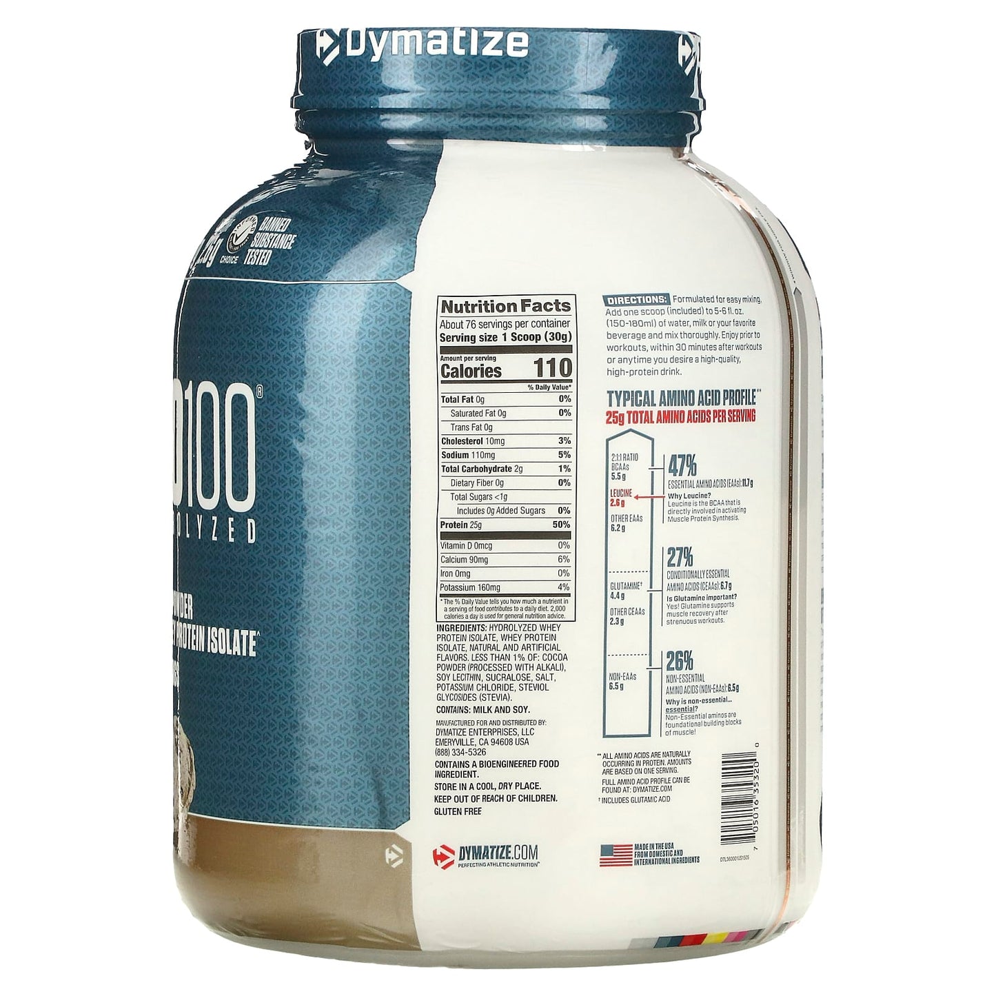 Dymatize, ISO100 Hydrolyzed, 100% Whey Protein Isolate, Cookies & Cream, 5 lb (2.3 kg)