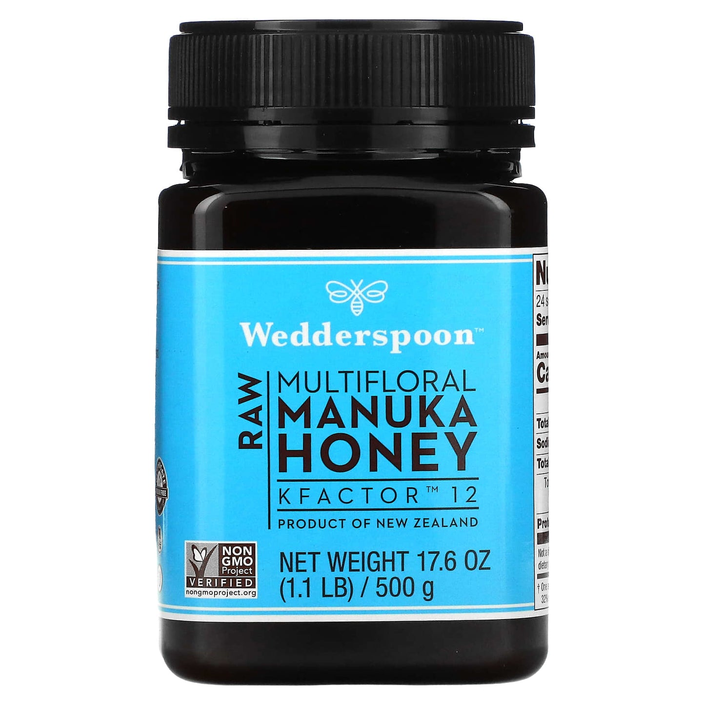 Wedderspoon-Raw Multifloral Manuka Honey-KFactor 12-1.1 lb (500 g)