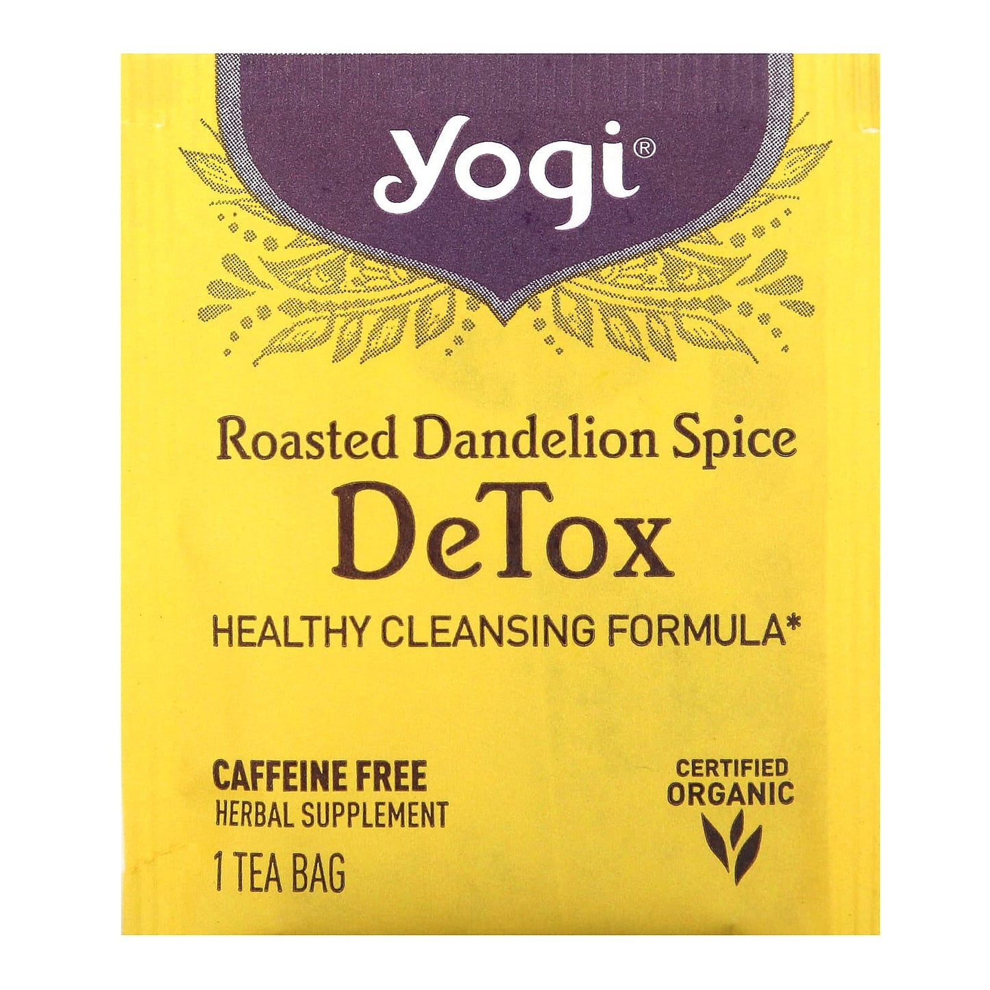 Yogi Tea, Detox, Roasted Dandelion Spice, Caffeine Free, 16 Tea Bags, 0.85 oz (24 g)