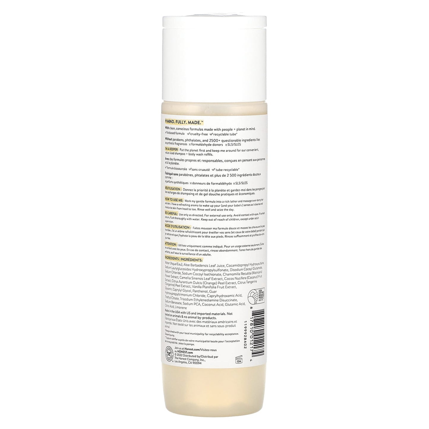 The Honest Company, Refresh Shampoo + Body Wash, Citrus Vanilla , 10 fl oz (295 ml)