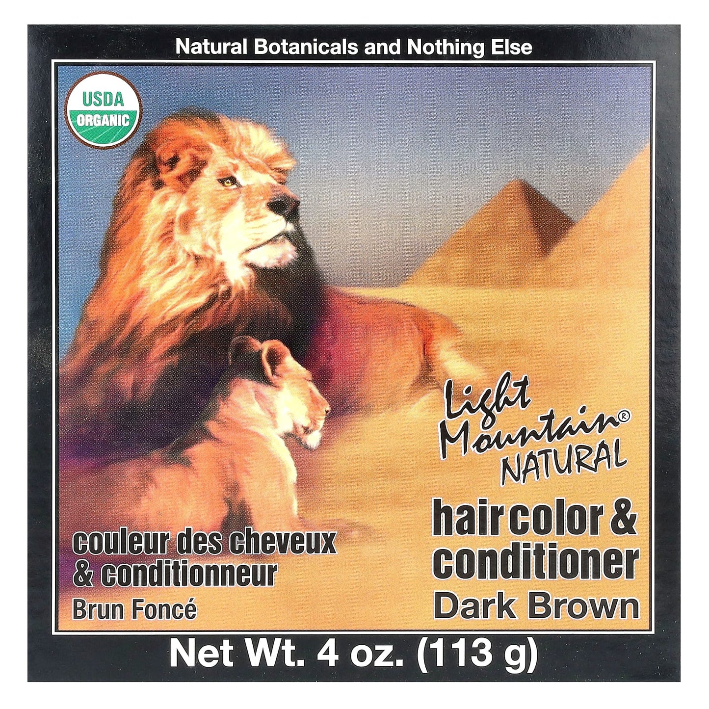 Light Mountain-Natural Hair Color & Conditioner-Dark Brown-4 oz (113 g)