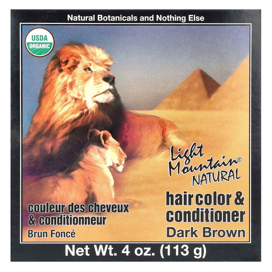 Light Mountain-Natural Hair Color & Conditioner-Dark Brown-4 oz (113 g)