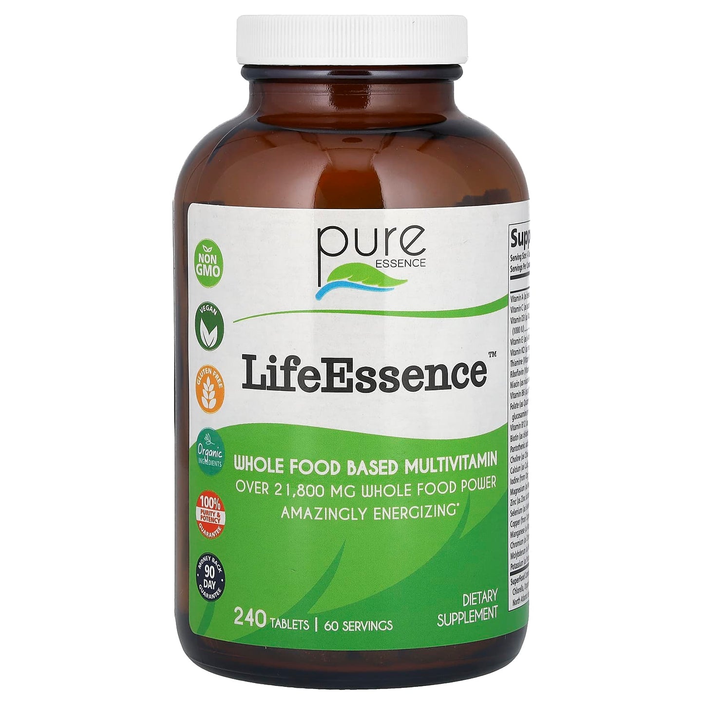 Pure Essence-LifeEssence-Whole Food Based Multivitamin-240 Tablets