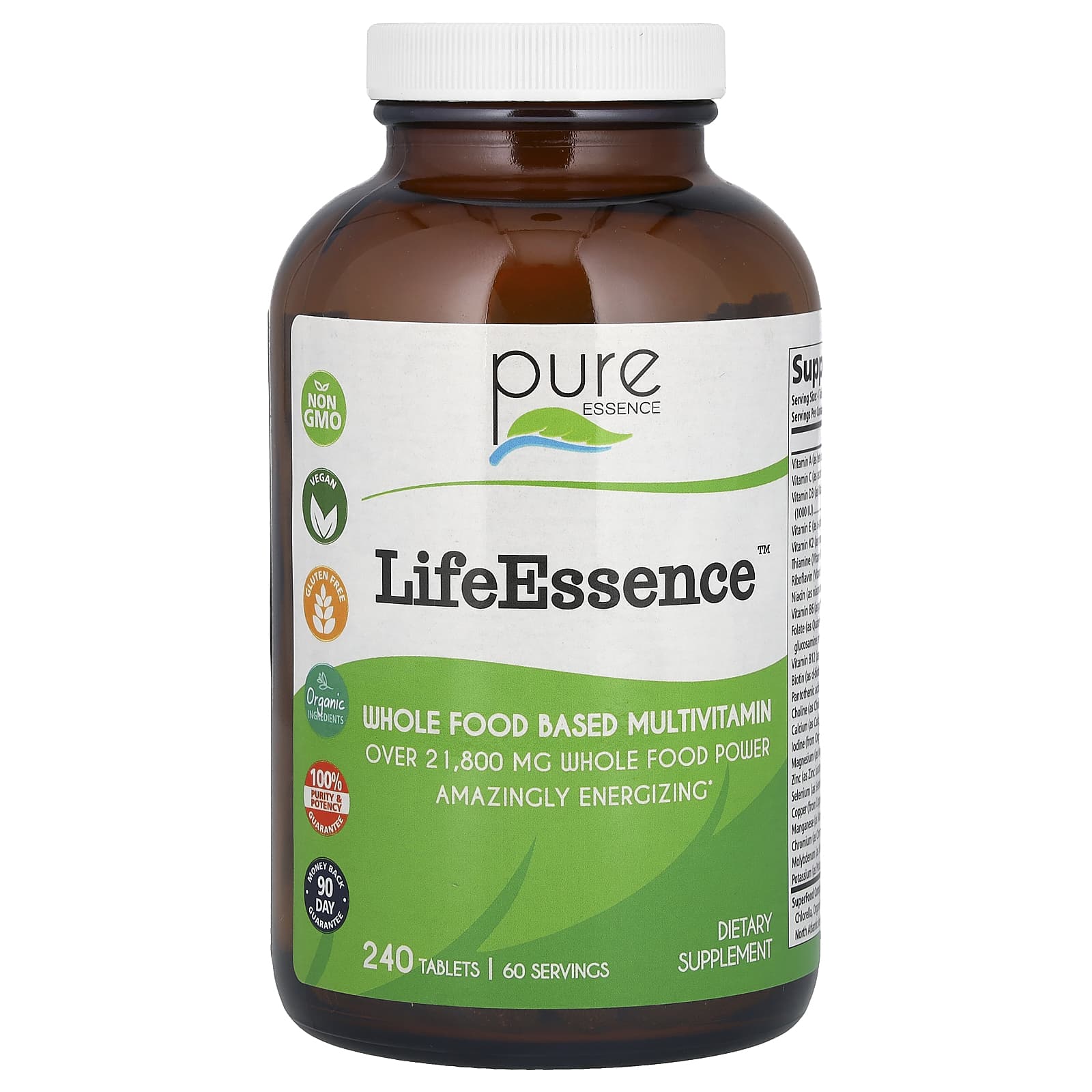 Pure Essence-LifeEssence-Whole Food Based Multivitamin-240 Tablets